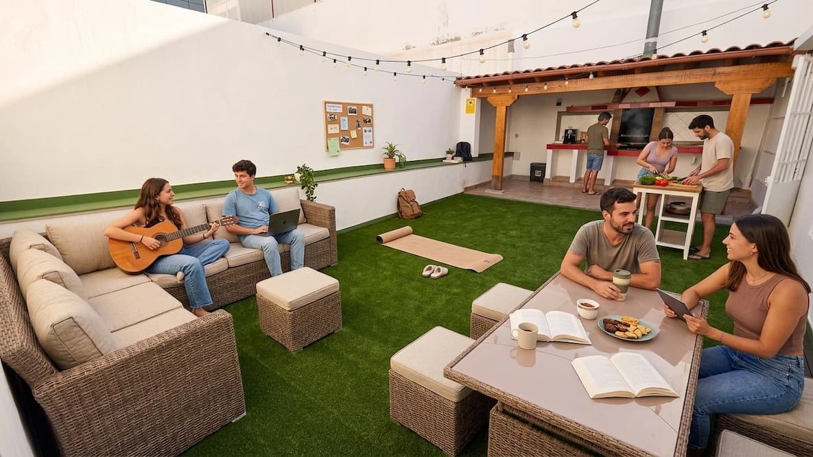 Rooftop con barbecue e zona relax di Casa Vera, Las Palmas